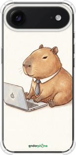 Силіконовий протиударний с посиленими кутами чехол Funny Capybara CEO Working для Apple iPhone 17 AIR - 6777sp-4032 изображение 