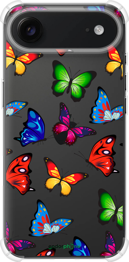 Силикон с усиленными углами чехол Красочные мотыльки для Apple iPhone 17 AIR - 4761sp-4032 изображение 