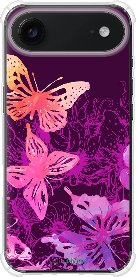 Силикон с усиленными углами чехол Бабочки v2 для Apple iPhone 17 AIR - 5475sp-4032 изображение 
