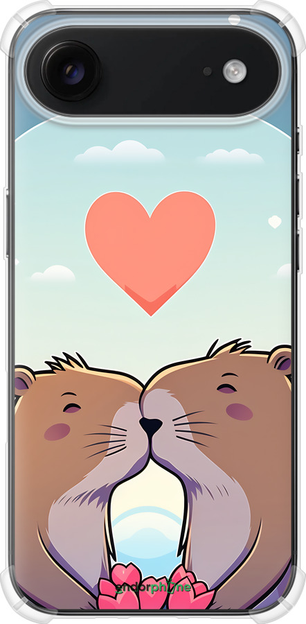 Силикон с усиленными углами чехол Капибара любовь для Apple iPhone 17 AIR - 6027sp-4032 изображение 