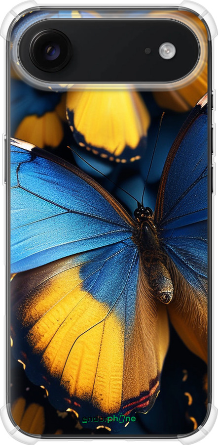 Силикон с усиленными углами чехол Желто-голубые бабочки для Apple iPhone 17 AIR - 6046sp-4032 изображение 