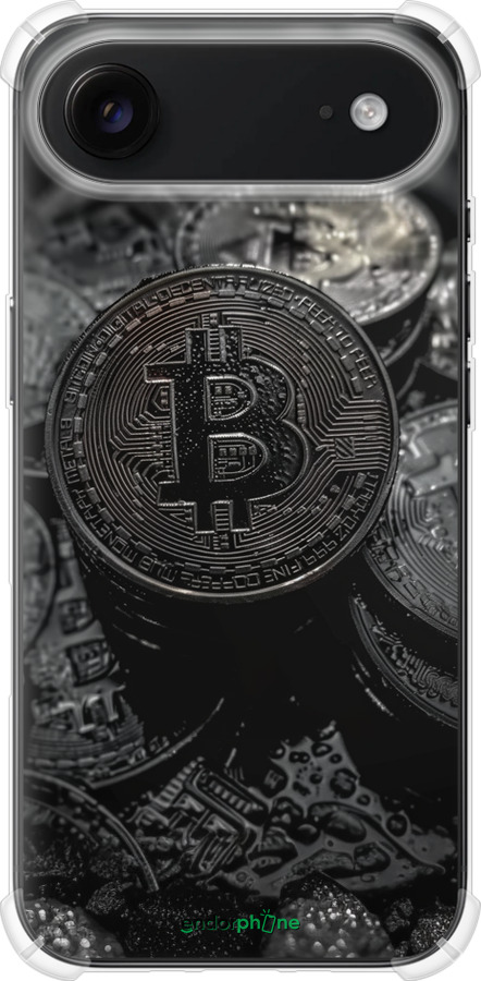 Силикон с усиленными углами чехол Black Bitcoin для Apple iPhone 17 AIR - 6090sp-4032 изображение 