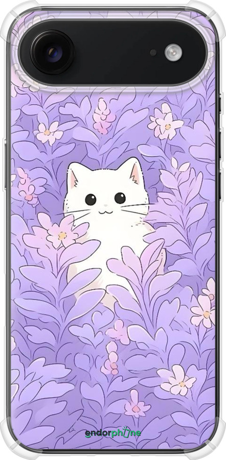 Силикон с усиленными углами чехол Котик в цветах для Apple iPhone 17 AIR - 6390sp-4032 изображение 