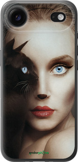 Силиконовый чехол Взгляд женщины и кошки для Apple iPhone 17 AIR - 4041u-4032 изображение 