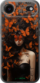 Силиконовый чехол Девушка с оранжевыми бабочками для Apple iPhone 17 AIR - 5941u-4032 изображение 