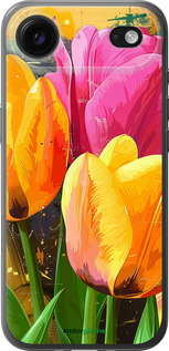 Силиконовый чехол Нарисованные тюльпаны для Apple iPhone 17 AIR - 5990u-4032 изображение 