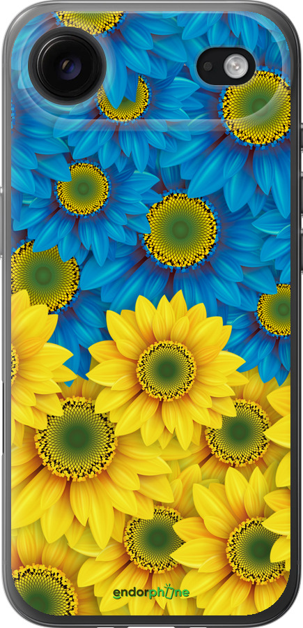 Силиконовый чехол Жёлто-голубые цветы для Apple iPhone 17 AIR - 1048u-4032 изображение 