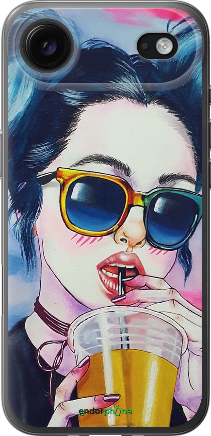 Силиконовый чехол Арт-девушка в очках для Apple iPhone 17 AIR - 3994u-4032 изображение 