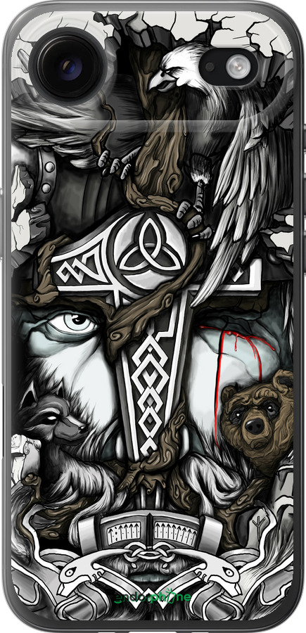 Силиконовый чехол Тату Викинг для Apple iPhone 17 AIR - 4098u-4032 изображение 