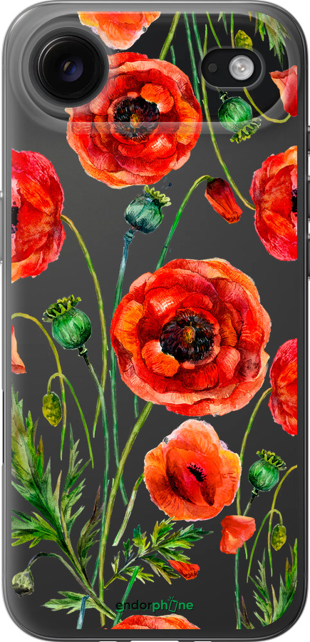 Силиконовый чехол Нарисованные маки для Apple iPhone 17 AIR - 4278u-4032 изображение 