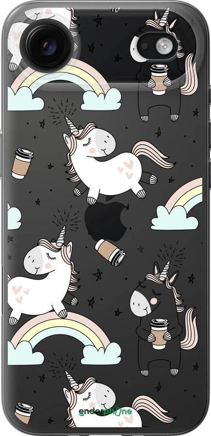 Силіконовий чехол Єдиноріг і кава для Apple iPhone 17 AIR - 4661u-4032 изображение 