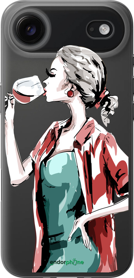 Силиконовый чехол Девушка с бокалом для Apple iPhone 17 AIR - 4662u-4032 изображение 