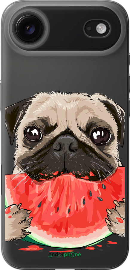 Силиконовый чехол Мопс и арбуз для Apple iPhone 17 AIR - 4665u-4032 изображение 