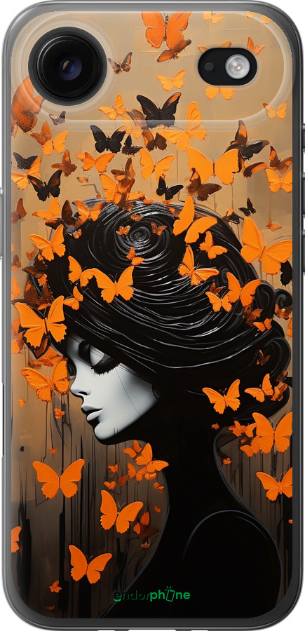Силиконовый чехол Чехол для телефона Девушка с оранжевыми бабочками для Apple iPhone 17 AIR - 5940u-4032 изображение 