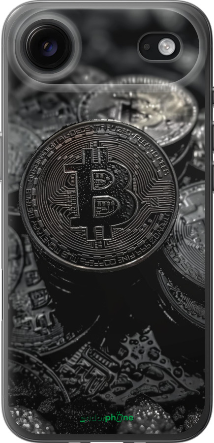 Силиконовый чехол Black Bitcoin для Apple iPhone 17 AIR - 6090u-4032 изображение 