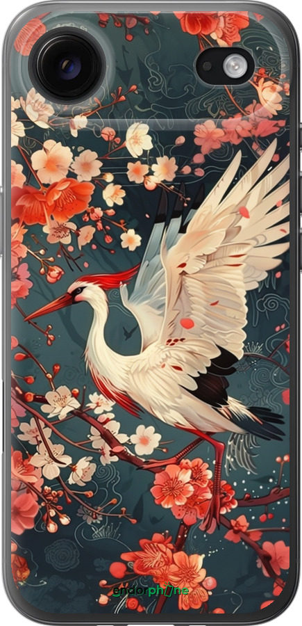 Силиконовый чехол Сакура и аист для Apple iPhone 17 AIR - 6108u-4032 изображение 