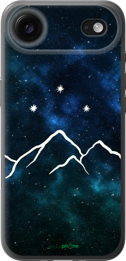 Силиконовый чехол Горы и звезды нарисованы на фоне галактики для Apple iPhone 17 AIR - 6490u-4032 изображение 