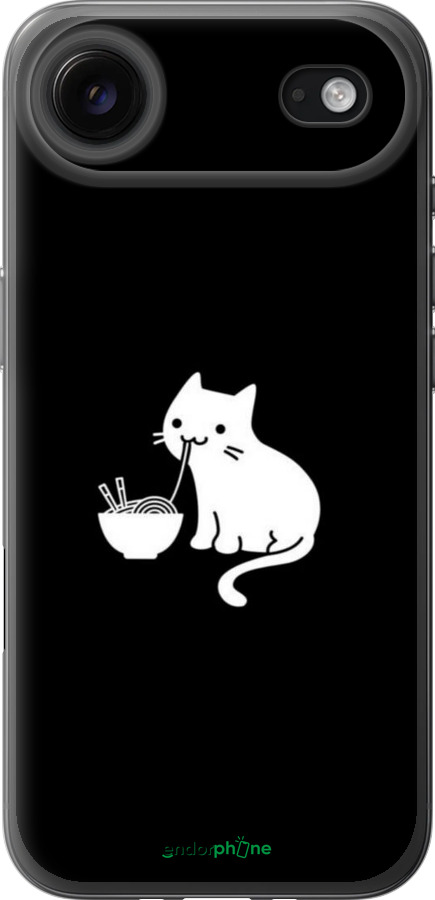 Силиконовый чехол С милым котом на черном фоне для Apple iPhone 17 AIR - 6528u-4032 изображение 