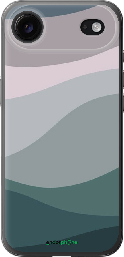 Силиконовый чехол С фиолетовым и бирюзовым ретро-стилем и волнами для Apple iPhone 17 AIR - 6533u-4032 изображение 