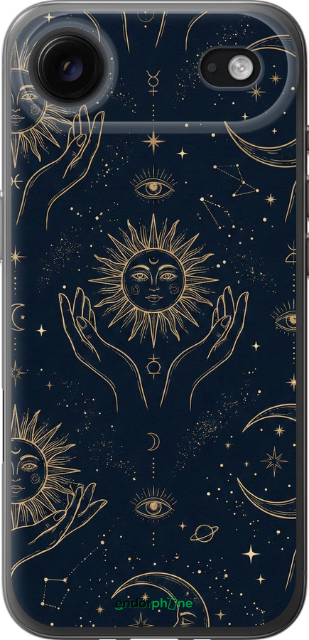 Силиконовый чехол Celestial Harmony: Sun & Moon Gold Mystic Pattern для Apple iPhone 17 AIR - 6778u-4032 изображение 
