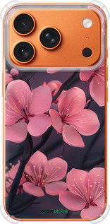 Силикон с усиленными углами чехол 'Пурпурная сакура' для iPhone 17 PRO MAX изображение 4