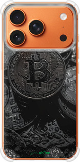 Силикон с усиленными углами чехол Black Bitcoin для Apple iPhone 17 PRO MAX - 6090sp-4029 изображение 