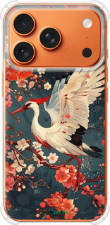Силикон с усиленными углами чехол Сакура и аист для Apple iPhone 17 PRO MAX - 6108sp-4029 изображение 