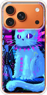 Силикон с усиленными углами чехол Кот панк для Apple iPhone 17 PRO MAX - 6311sp-4029 изображение 