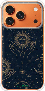 Силикон с усиленными углами чехол Celestial Harmony: Sun & Moon Gold Mystic Pattern для Apple iPhone 17 PRO MAX - 6778sp-4029 изображение 