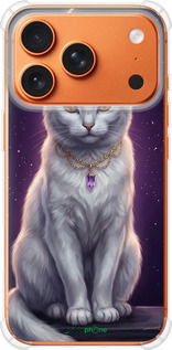 Силикон с усиленными углами чехол Mystic White Cat Gothic Dark Purple Gold для Apple iPhone 17 PRO MAX - 6805sp-4029 изображение 