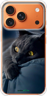 Силикон с усиленными углами чехол 'Дымчатый кот' для iPhone 17 PRO MAX изображение 2