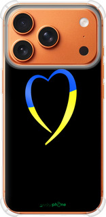 Силикон с усиленными углами чехол Жёлто-голубое сердце для Apple iPhone 17 PRO MAX - 885sp-4029 изображение 