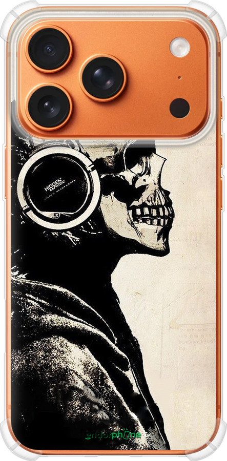 Силикон с усиленными углами чехол Скелет-меломан v2 для Apple iPhone 17 PRO MAX - 1200sp-4029 изображение 
