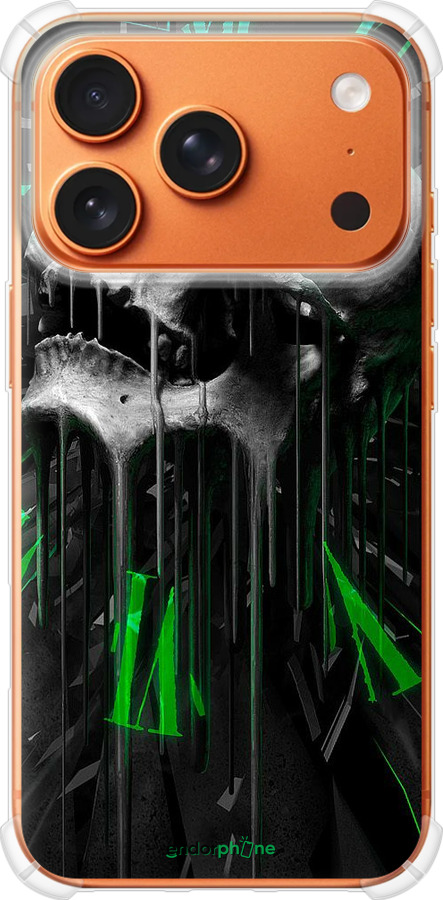 Силикон с усиленными углами чехол Череп-часы для Apple iPhone 17 PRO MAX - 4100sp-4029 изображение 
