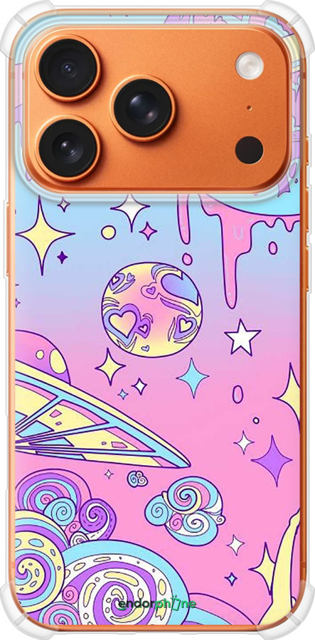 Силикон с усиленными углами чехол Розовая галактика для Apple iPhone 17 PRO MAX - 4146sp-4029 изображение 