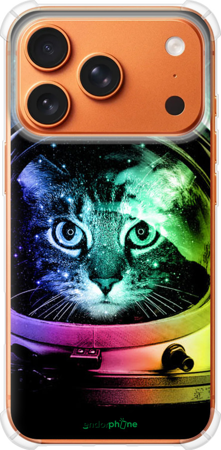 Силикон с усиленными углами чехол Кот-астронавт для Apple iPhone 17 PRO MAX - 4154sp-4029 изображение 