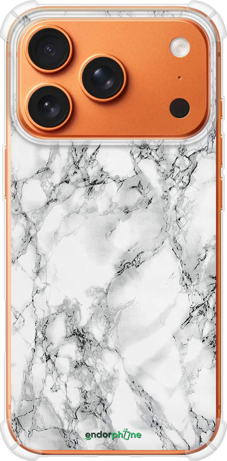 Силикон с усиленными углами чехол Мрамор белый для Apple iPhone 17 PRO MAX - 4480sp-4029 изображение 