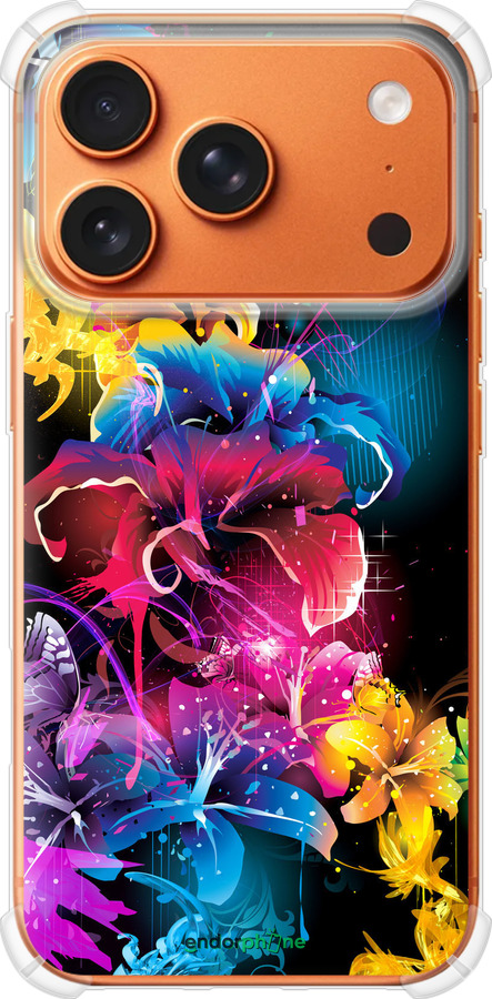 Силикон с усиленными углами чехол Абстрактные цветы для Apple iPhone 17 PRO MAX - 511sp-4029 изображение 