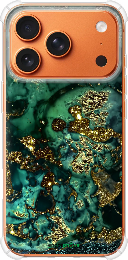 Силикон с усиленными углами чехол Мрамор золото богатство для Apple iPhone 17 PRO MAX - 5419sp-4029 изображение 