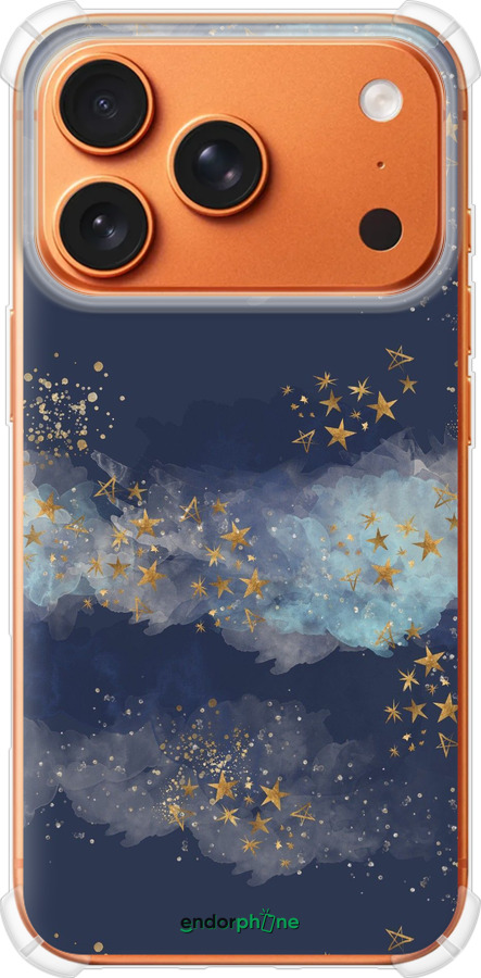 Силикон с усиленными углами чехол Ночь золотые звезды для Apple iPhone 17 PRO MAX - 5421sp-4029 изображение 