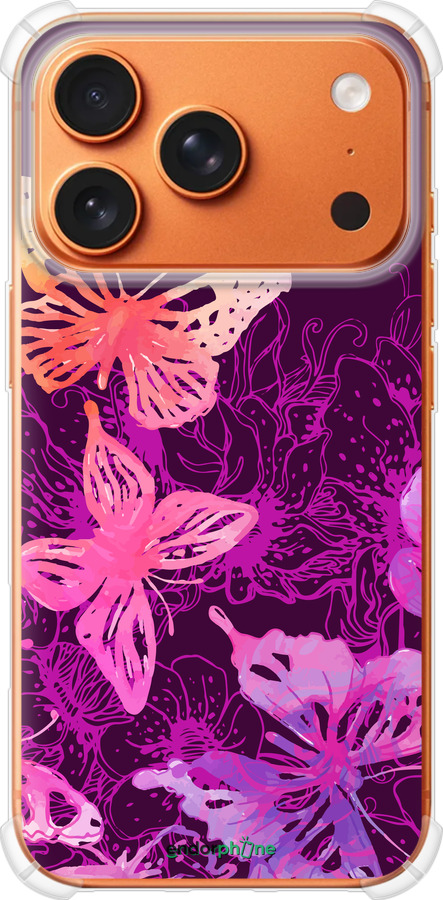 Силикон с усиленными углами чехол Бабочки v2 для Apple iPhone 17 PRO MAX - 5475sp-4029 изображение 