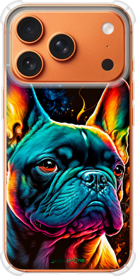 Силикон с усиленными углами чехол Яркий бульдог для Apple iPhone 17 PRO MAX - 5547sp-4029 изображение 