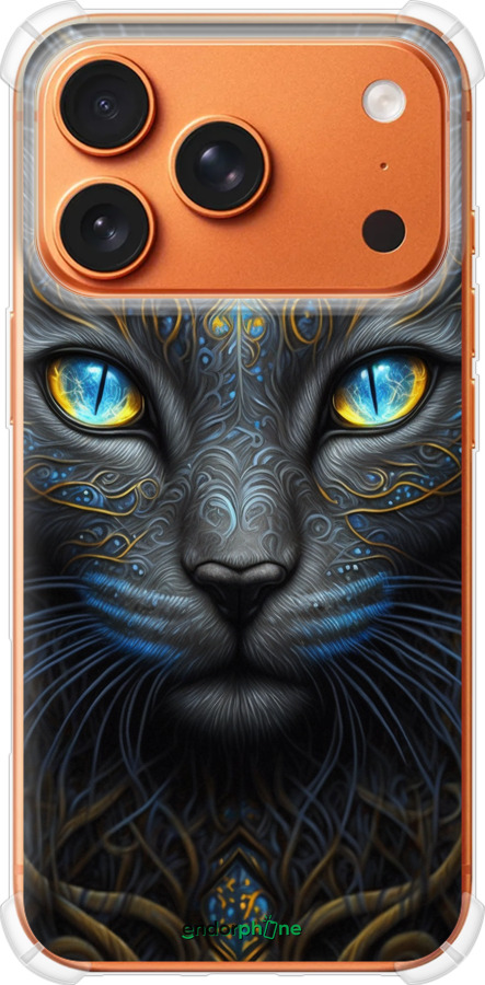 Силикон с усиленными углами чехол Кошка для Apple iPhone 17 PRO MAX - 5548sp-4029 изображение 