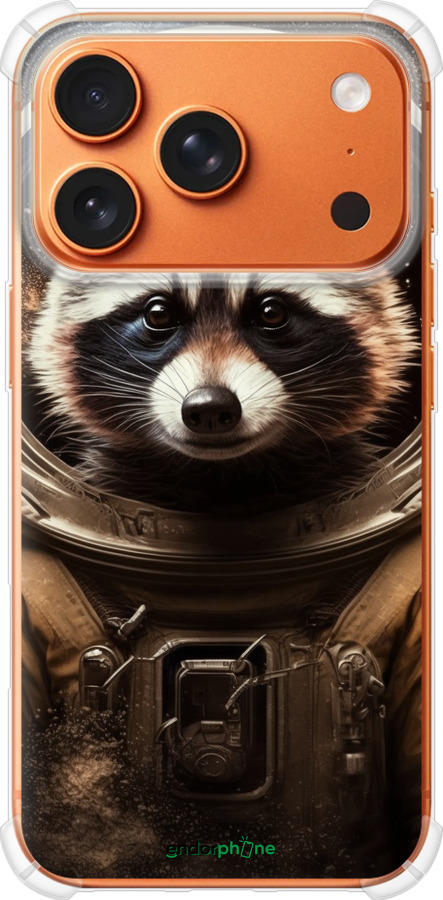 Силикон с усиленными углами чехол Raccoon austronaut для Apple iPhone 17 PRO MAX - 5581sp-4029 изображение 