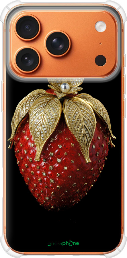 Силикон с усиленными углами чехол Клубника v3 для Apple iPhone 17 PRO MAX - 5638sp-4029 изображение 