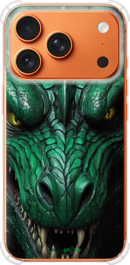 Силикон с усиленными углами чехол Зелёный дракон v2 для Apple iPhone 17 PRO MAX - 5817sp-4029 изображение 