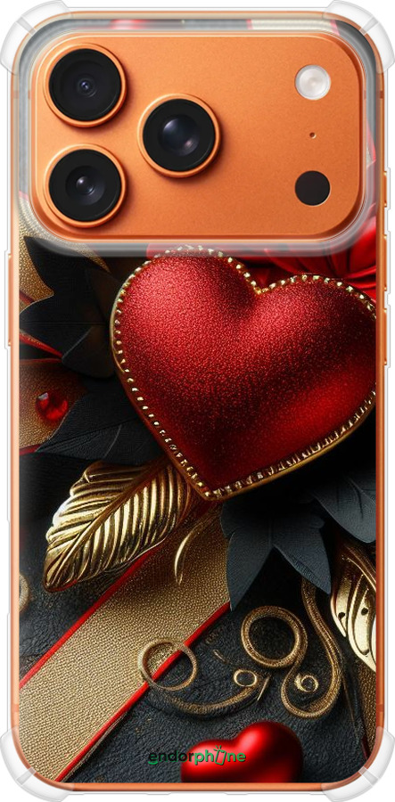 Силикон с усиленными углами чехол Сердечки v2 для Apple iPhone 17 PRO MAX - 5832sp-4029 изображение 