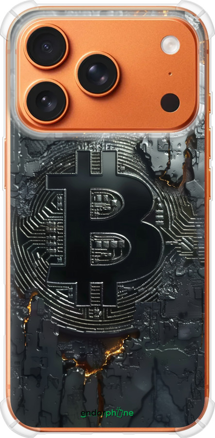 Силикон с усиленными углами чехол Раскаленный биткойн для Apple iPhone 17 PRO MAX - 6091sp-4029 изображение 