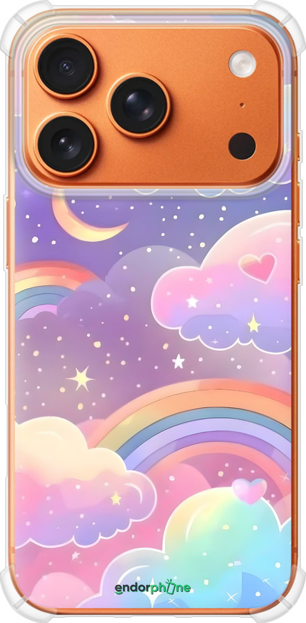Силикон с усиленными углами чехол Облака и радуга для Apple iPhone 17 PRO MAX - 6312sp-4029 изображение 