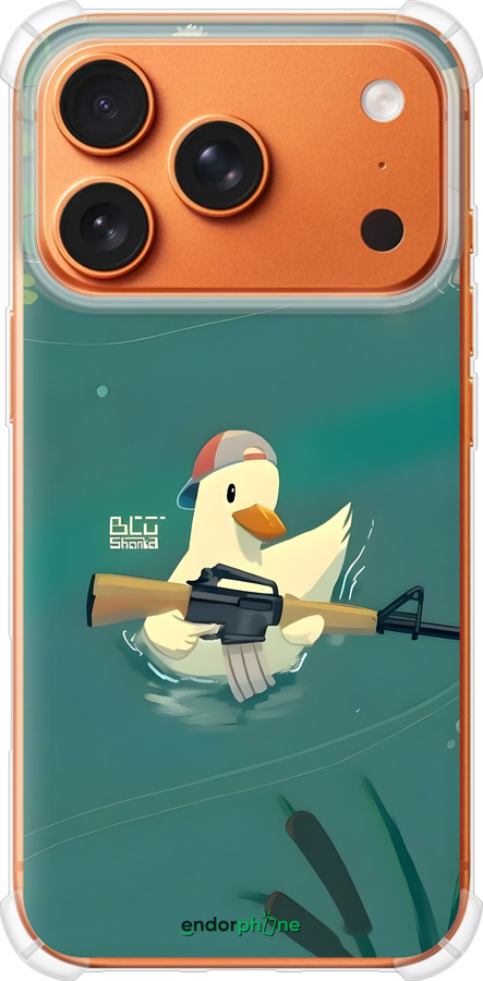 Силикон с усиленными углами чехол Уточка с автоматом для Apple iPhone 17 PRO MAX - 6356sp-4029 изображение 